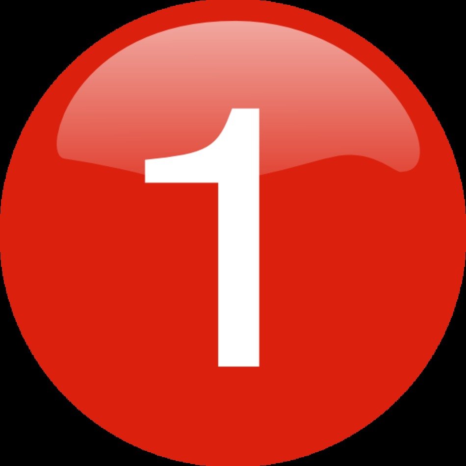 Number 1 Clip Art Button