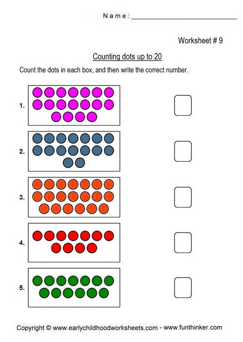 Counting To 20 Year 1 Worksheet