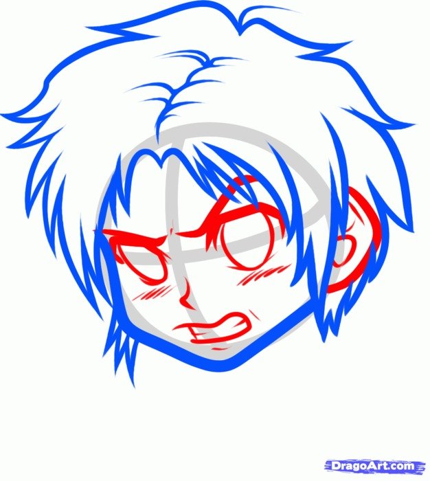 Angry Anime Face Draw