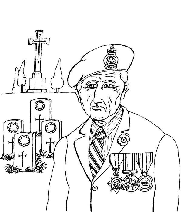 painted veteran in the cemetery