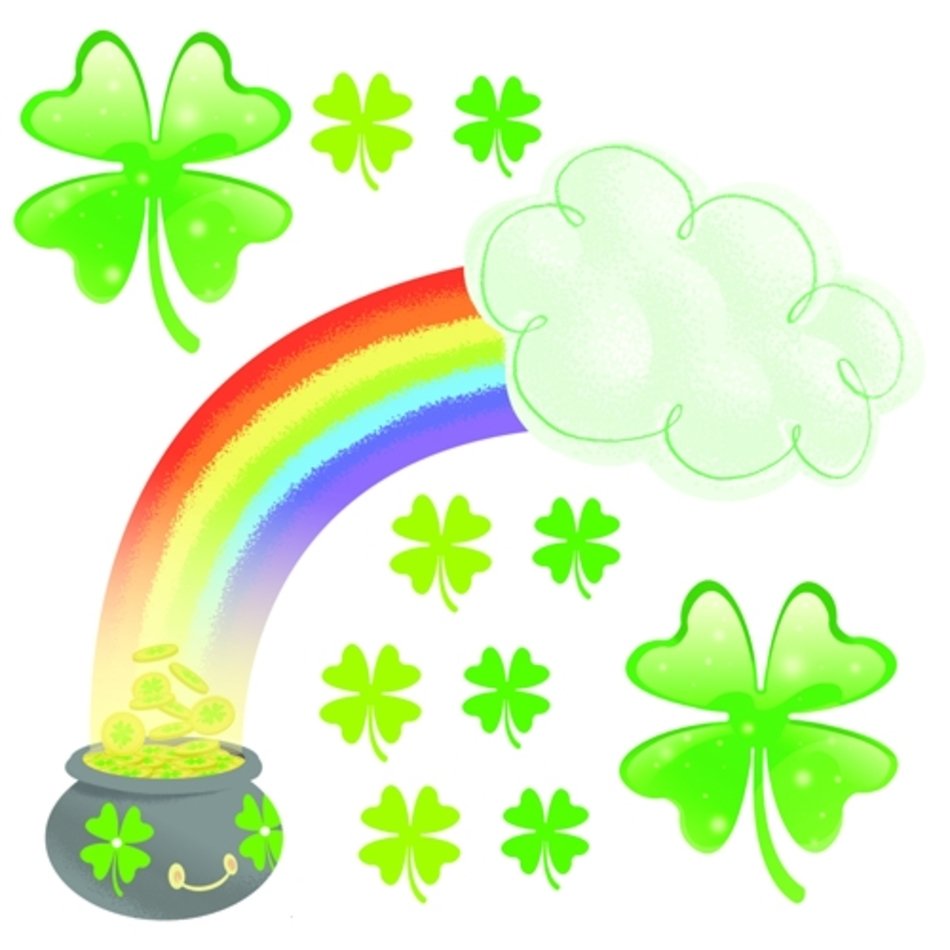 St Patricks Day Wall Stickers Rainbow SWC001