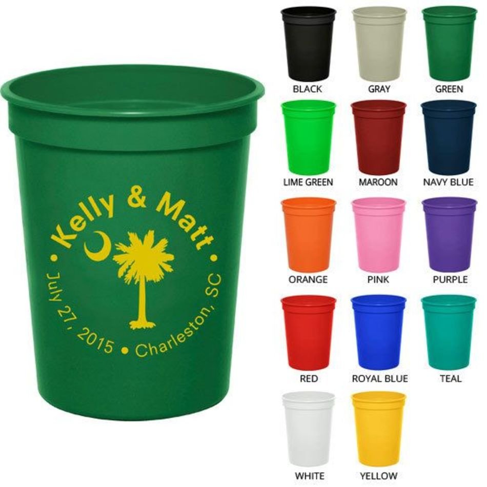 16 Oz Personalized Party Cups Clipart 1618 Palmetto Tree Custom