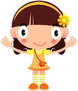 Big Smile Girl In Yellow Clipart