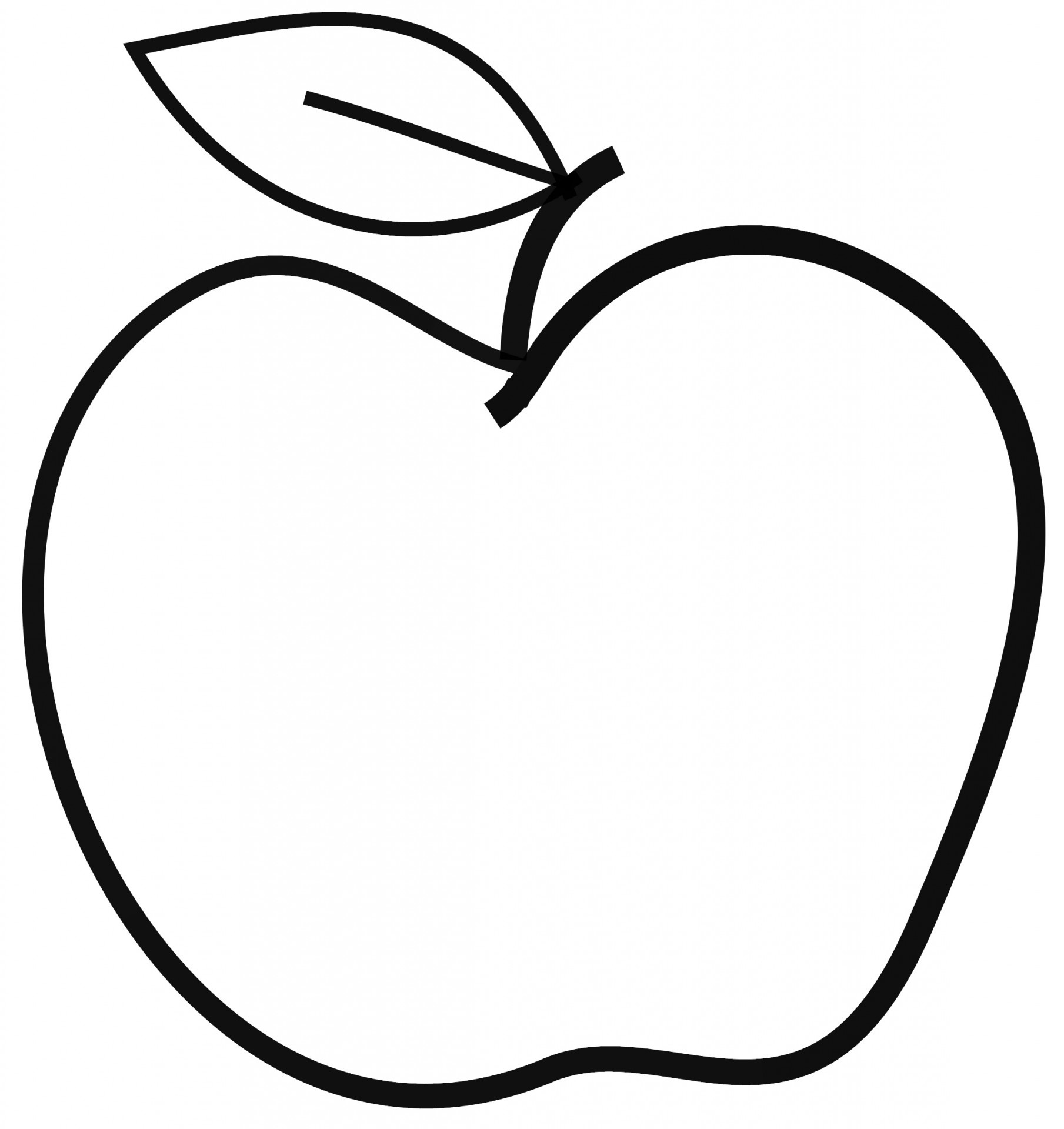 Silhouette apple fruit drawing free image download