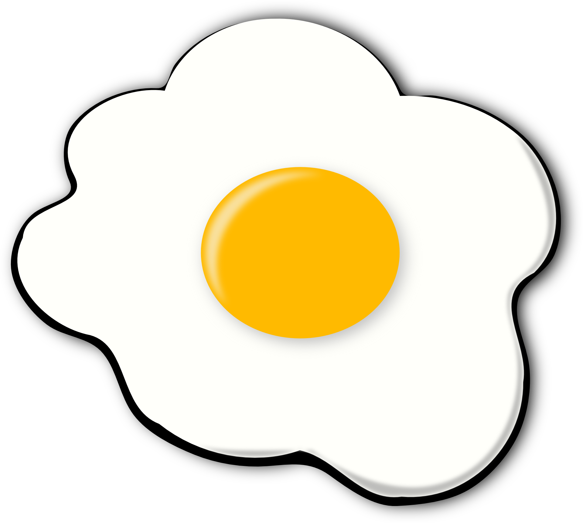 Drawing scrambled eggs with whole yolk on white background free image ...