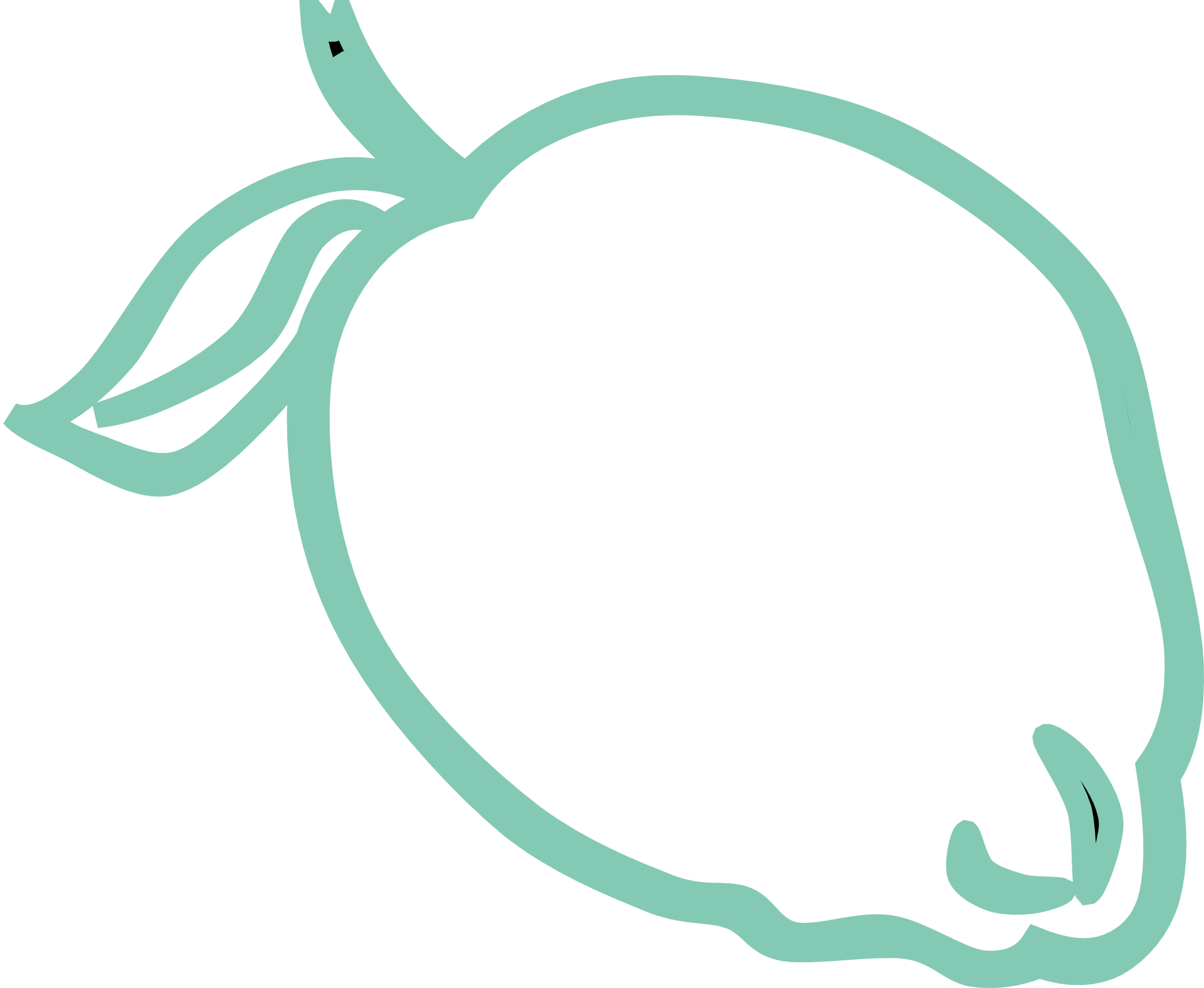 Pear Green Outline Of Fruit Free Image Download