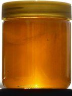 amber honey in the jar