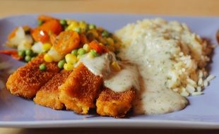 fish sticks with a side dish