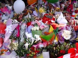many mourning bouquets