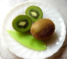 kiwi on a white plate