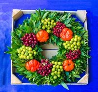 vegetable wreath for the autumn holiday