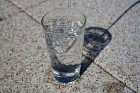 water glass with bubbles