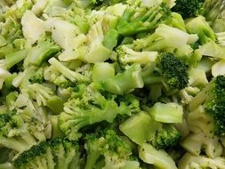 Chopped green broccoli vegetables