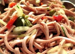 salad with sausages