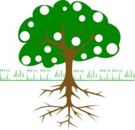 painted green tree with white fruits