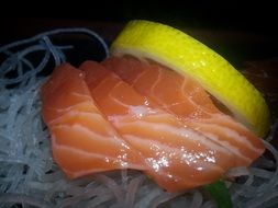sashimi with salmon