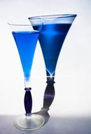 glass blue color drinking cup light shadow