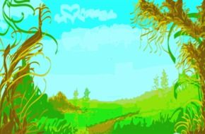 İllustration of vegetation on a field