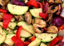 sliced vegetables with italian herbs