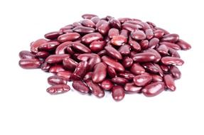 red beans against white background