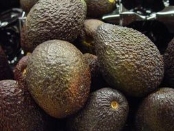 ripe brown avocados close-up