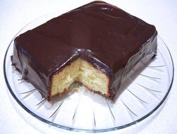 cake with chocolate icing