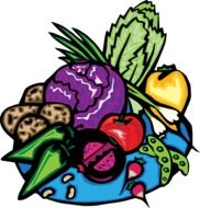 graphic image of a bright vegetable set