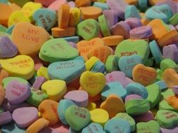 multicolored candy as a heart shape