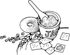 drawn seasonings on the table