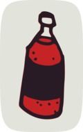 graphic image of a glass bottle with red liquid