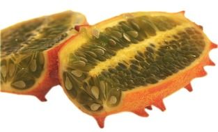 tropical kiwano pulp close-up