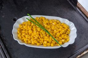 Yellow corn kernels