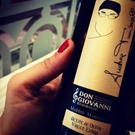 olive gourmet oil in bottle closeup