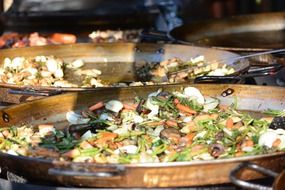 fried vegetables on pan