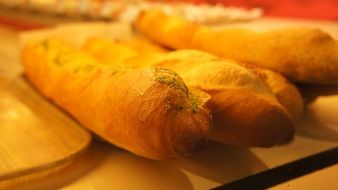 Buns on the table in the bakery