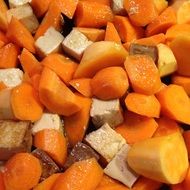 cut pieces of vegetables in a pile