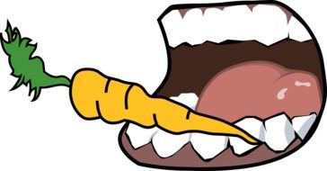 mouth eating carrots