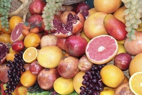 large variety of sweet fruits