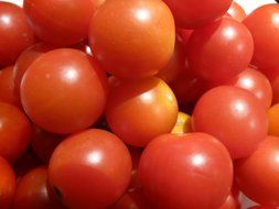 red tomatoes lie on each other