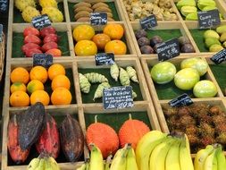 exotic vegetables on the market