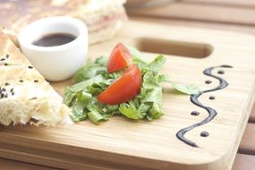 incredibly tasty food on wooden board