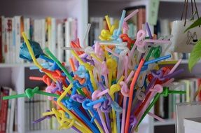 Colored tubules in a glass