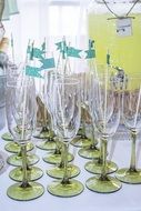 champagne glasses on the table