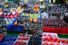 market incredibly tasty fruits