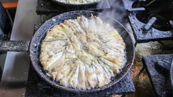 fried anchovy in a pan