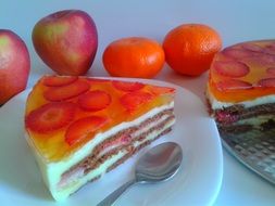 colorful cake and fruits