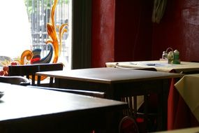 empty restaurant tables