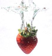 strawberry in water