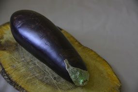 eggplant on wooden board