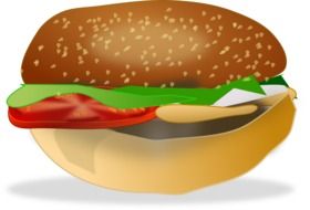 drawn hamburger with tomato